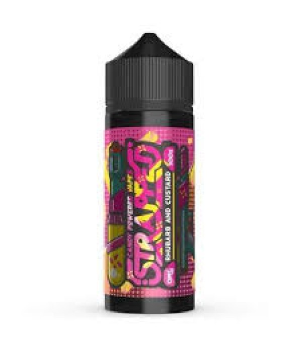 RHUBARB AND CUSTARD BY STRAPPED E-LIQUID 100ML SHORTFILL 70VG VAPE