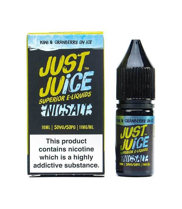 Kiwi & Cranberry On Ice By Just Juice Nic Salt 10ML E Liquid 50VG Vape 11MG/20MG Juice